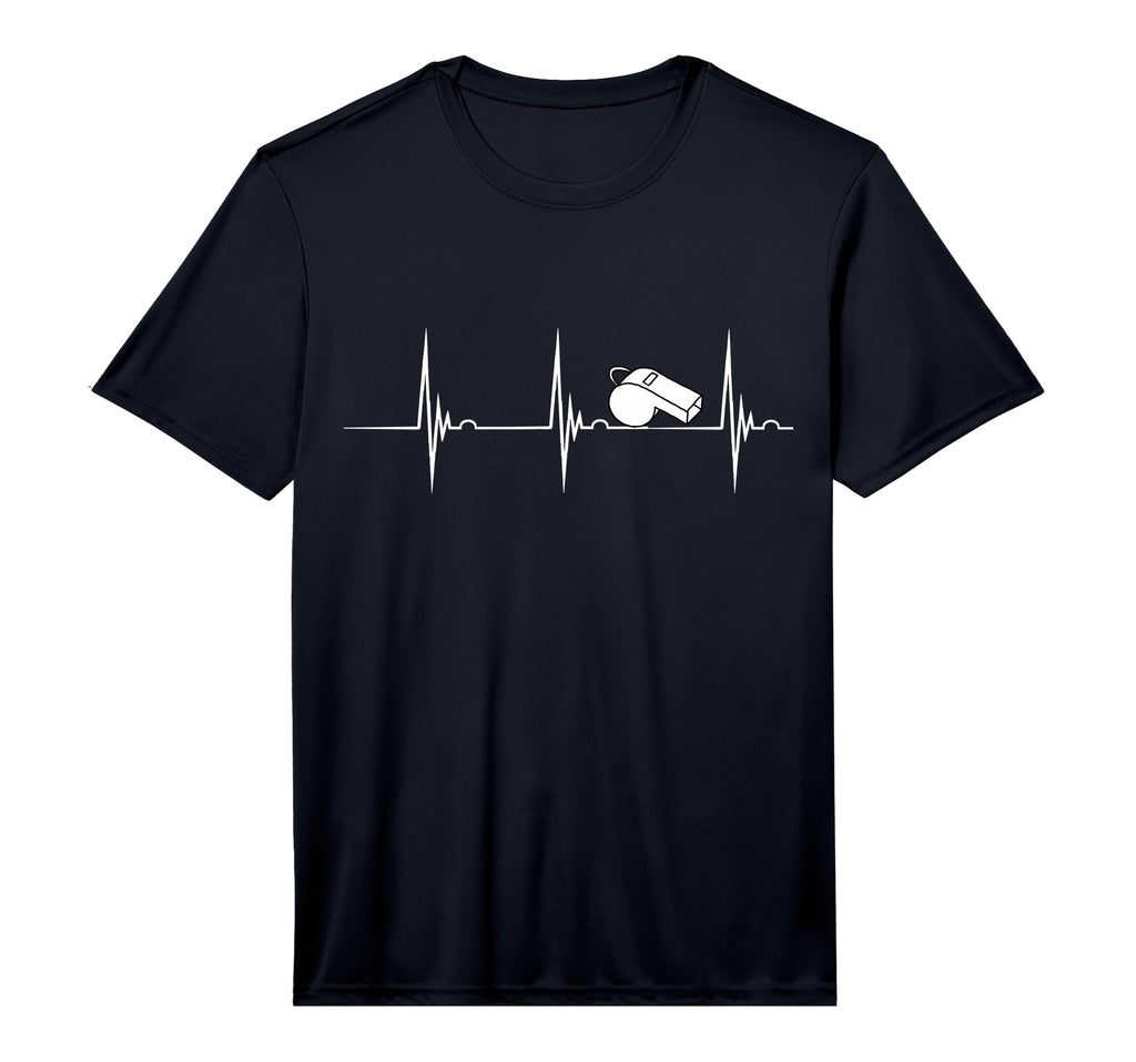 Whistle Heartbeat Ref Referee Ekg T-Shirt - Fun Novelty Design Men Women
