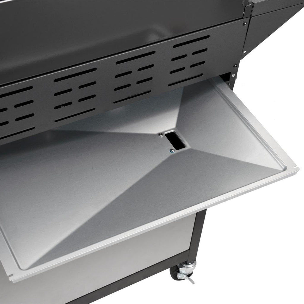4-Burner Propane Gas BBQ Grill with Side Burner, 53,000 BTU Output with Enameled Cast Iron Grates for Patio Garden Barbecue, Stainless Steel
