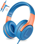 Kids Headphones Wired Toddler Headphones with Microphone, Over-Ear Headphones, 85/94dB Volume-Limiting, 3.5mm Jack, Foldable On-Ear Design - Safe & Comfortable for Learning & Entertainment