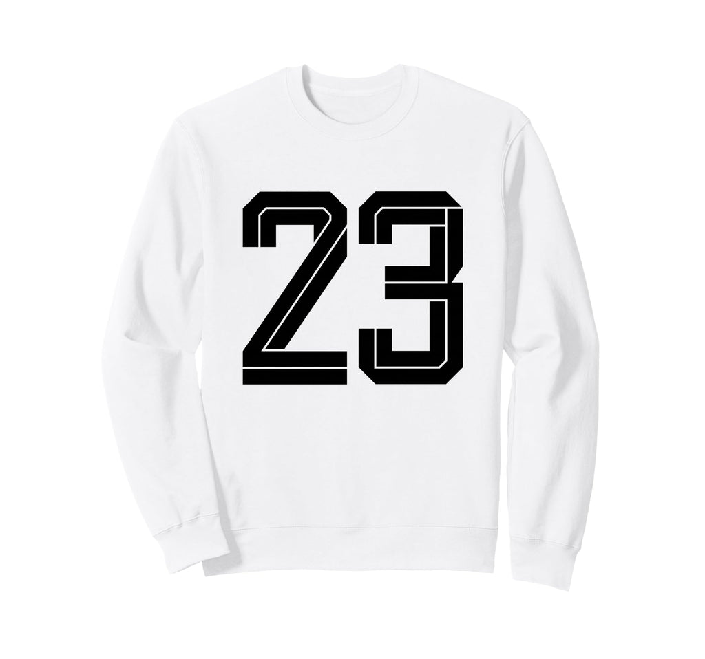 23 White Number 23 Sports Fan Sweatshirt - Fun Novelty Design Men Women