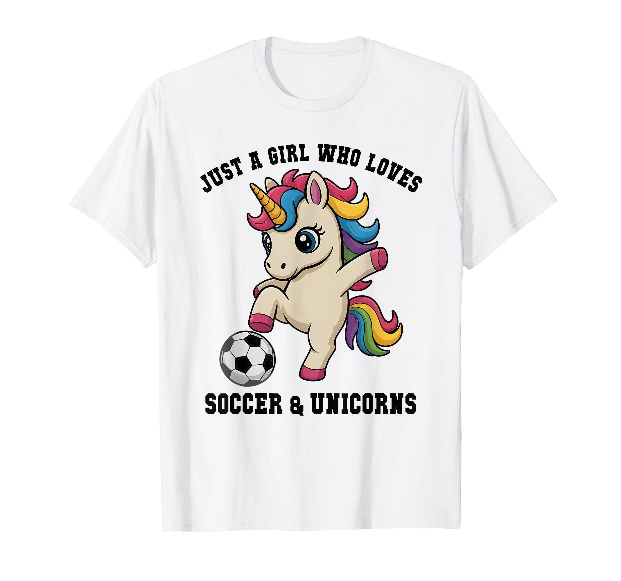 Kawaii Just Who Loves Soccer Unicorns T-Shirt - Trendy Graphic for Adults