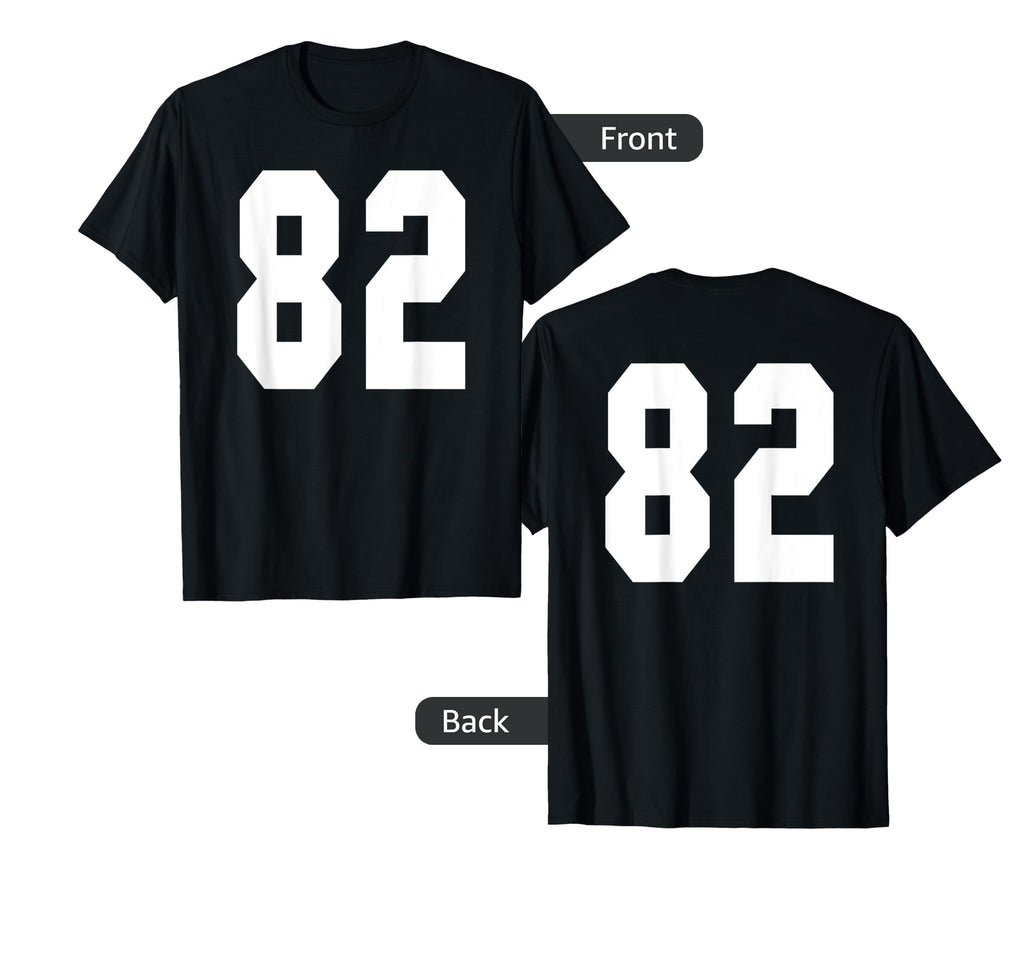82 Team Sports Jersey Front Back Number T-Shirt - Streetwear Style Unisex