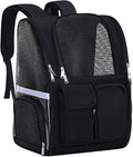 Pet Backpack, Airline Approved Dog Backpack, Cat Bag for Travel Hiking Bike Riding Walking Outdoor, Cat Backpack with Breathable Mesh(Black)