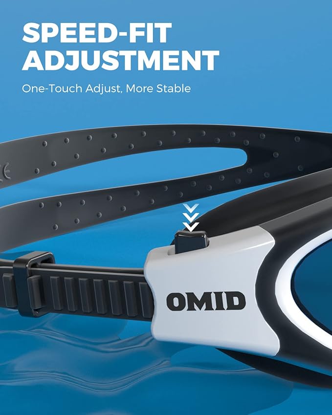 OMID Swim Goggles, P2 Polarized Swimming Goggles for Men Anti-fog Goggles Swimming for Adult Women