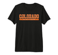 Colorado Soccer Orange Text Tri Blend T-Shirt - Streetwear Style Unisex