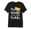 My Heart Is Those Fields Baseball T-Shirt - Custom Art Print Unisex