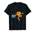 Orange Handball Soccer Attack Cartoon T-Shirt - Trendy Graphic for Adults