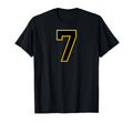 Yellow Black Sport Team Number 7 T-Shirt - Unique Graphic Unisex