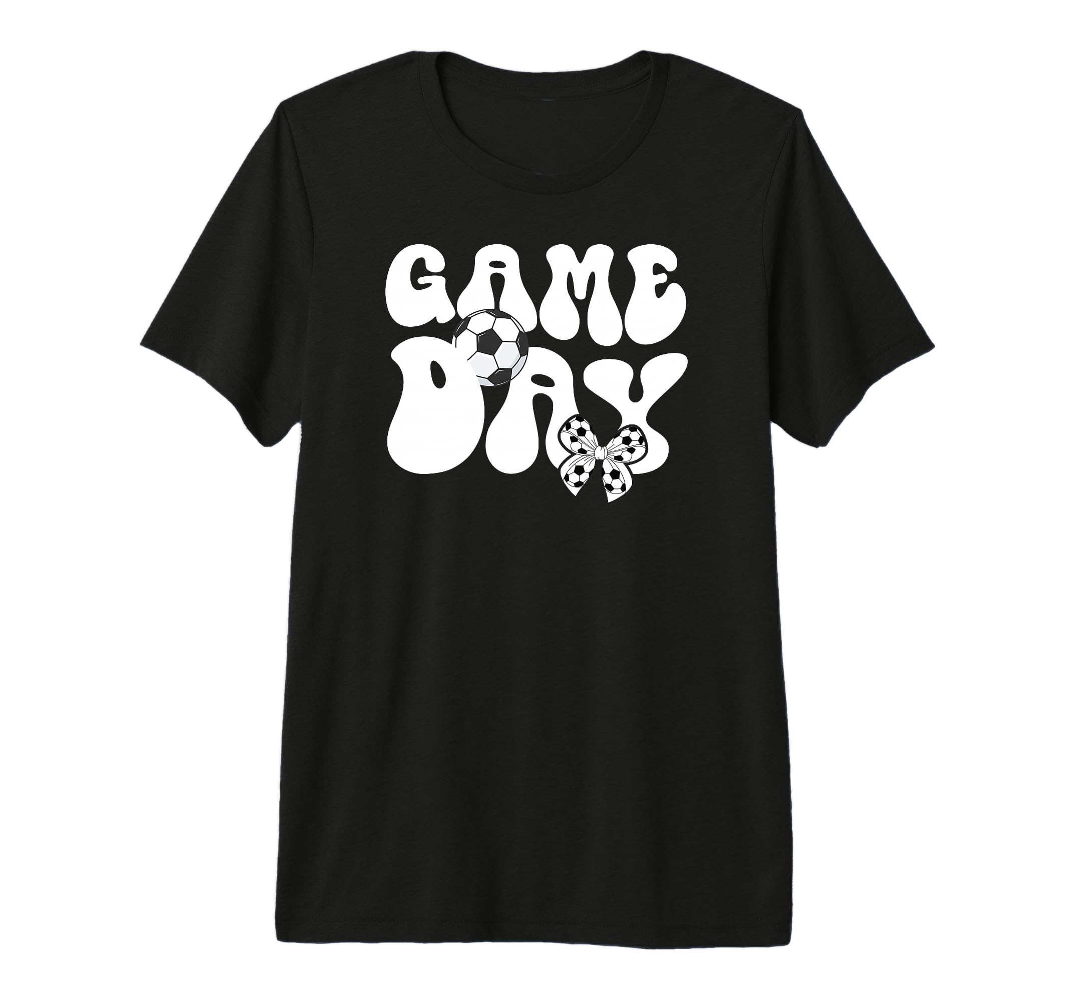 Groovy Soccer Game Day Bow Game Day T-Shirt - Custom Art Print Unisex