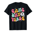 Groovy Soccer Game Day Vibes Game Day T-Shirt - Trendy Graphic for Adults