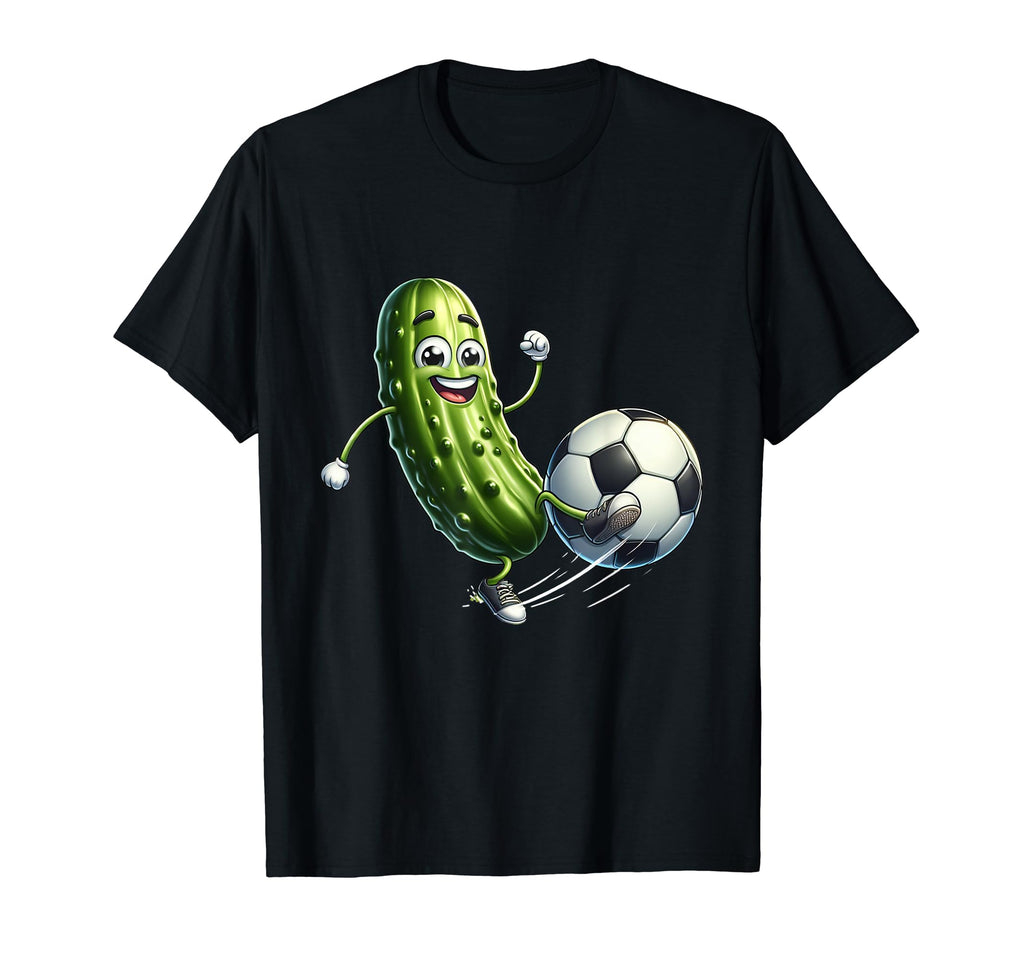 Pickle Playing Soccer Funny Soccer T-Shirt - Unique Graphic Men Women