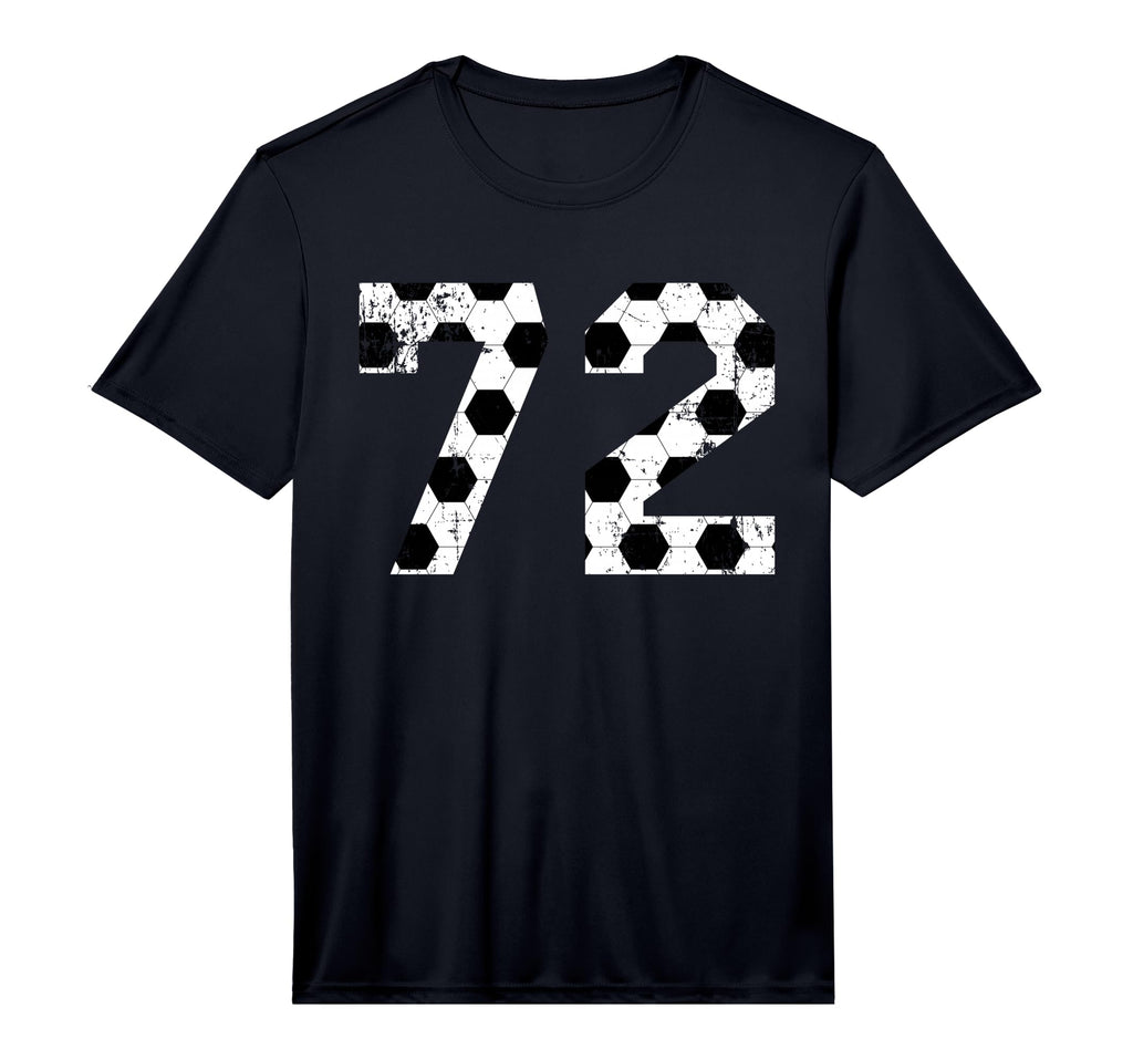 Soccer 72 Jersey Number Performance T-Shirt - Aesthetic Graphic for Adults