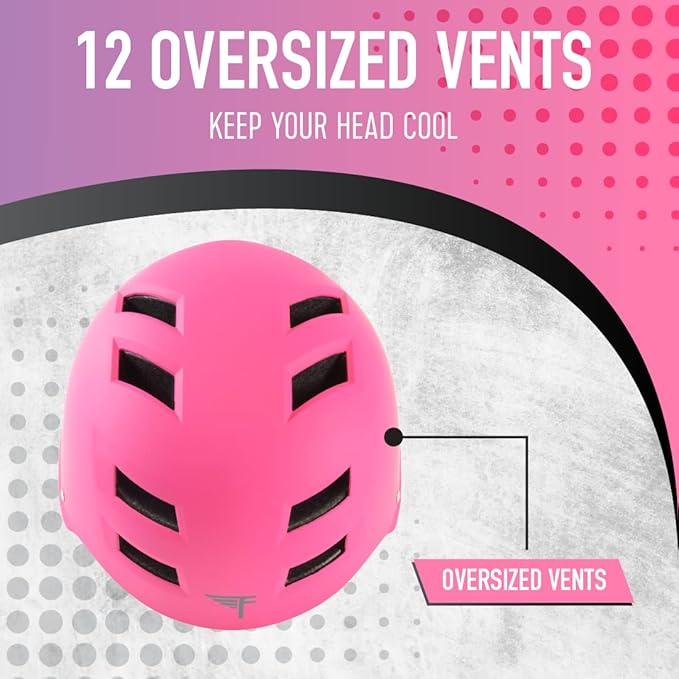 Flybar Bike Helmet- Multi Sport Dual Certified Adjustable Dial, Lightweight Skateboard Helmet, Roller Skating, Pogo, Electric Scooter, Snowboard, Boys and Girls Kids- Adults Helmets