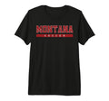 Montana Soccer Red Text Tri Blend T-Shirt - Unique Graphic Unisex