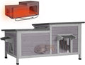 GUTINNEEN Outdoor Cat House Weatherproof Feral Kitty Shelter for Winter Cat Condo with Large Opening Roof (1-Story(AIR93-Heated))