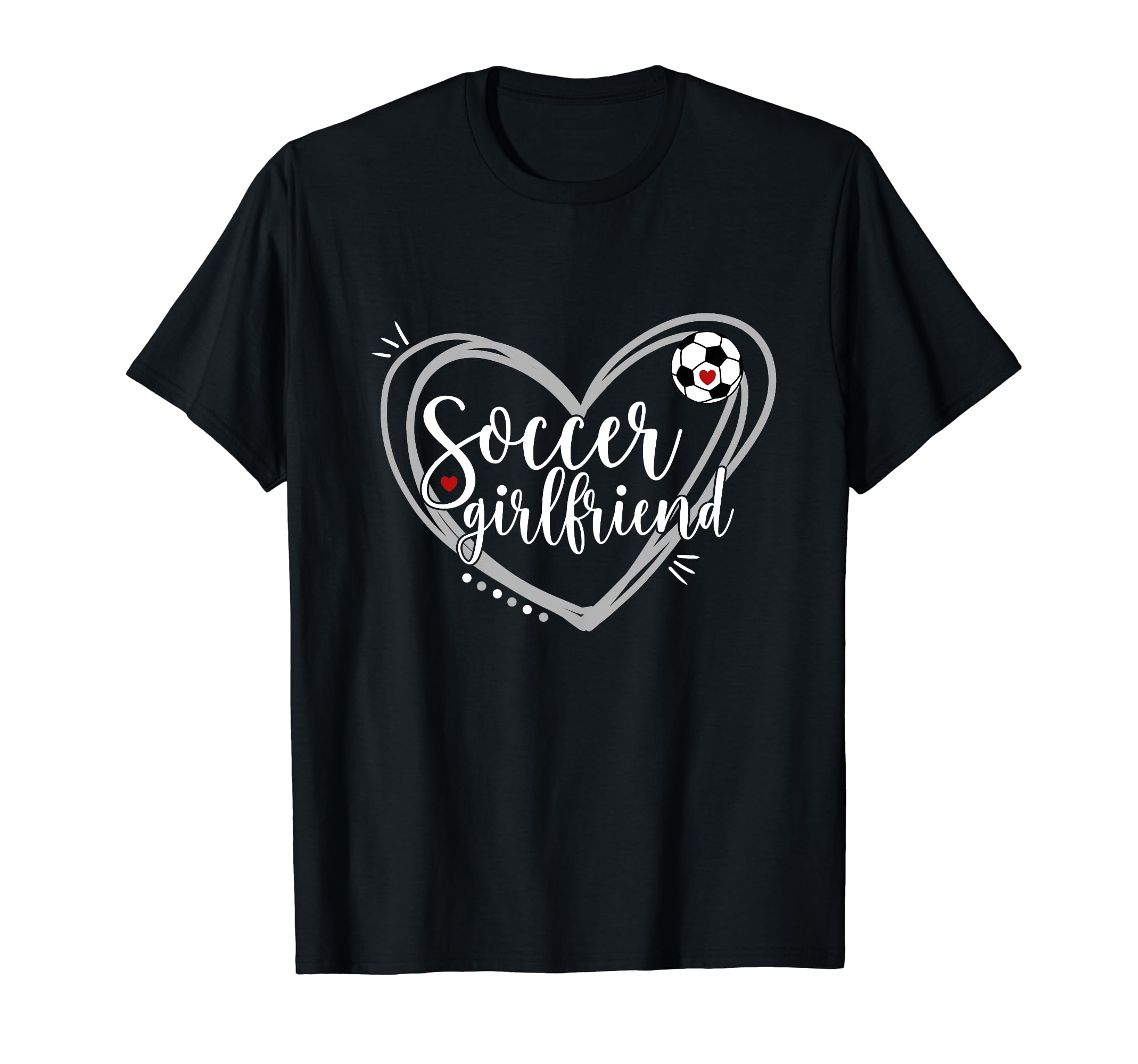 Soccer Girlfriend Heart Soccer Players T-Shirt - Trendy Graphic Unisex