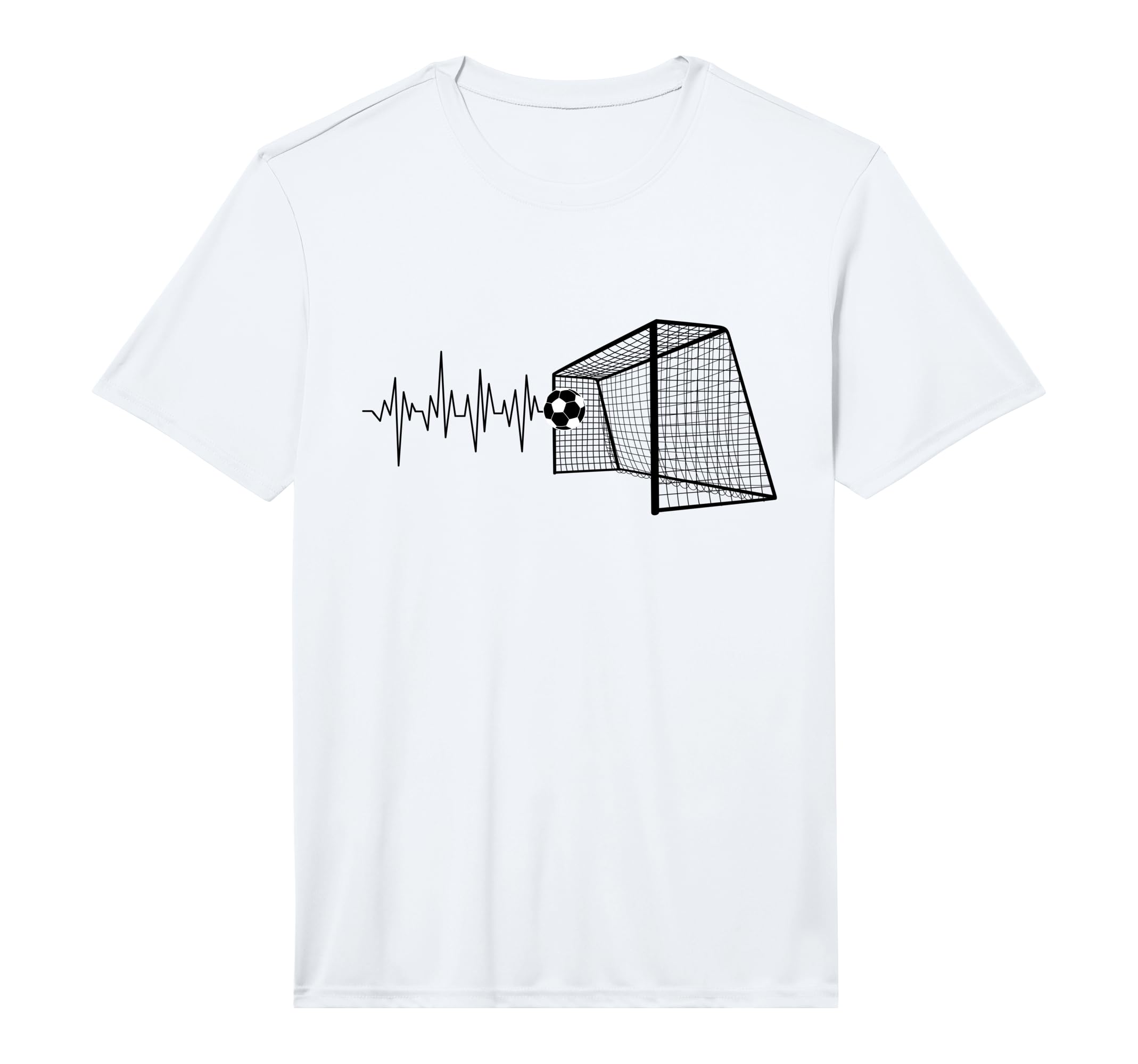 Funny Soccer Heartbeat Ecg Football Goal T-Shirt - Graphic Print Men Women