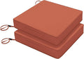Favoyard Patio Chair Cushions 18 x 18 x 3 Inch Waterproof Outdoor Seat Cushions for Patio Furniture 3-Year Color Fastness Garden Sofa Couch Chair Pads with Handle & Adjustable Straps Set of 2, Spice