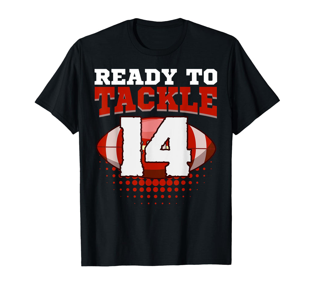 Football 14Th Birthday Player Tackle T-Shirt - Minimalist Print for Adults