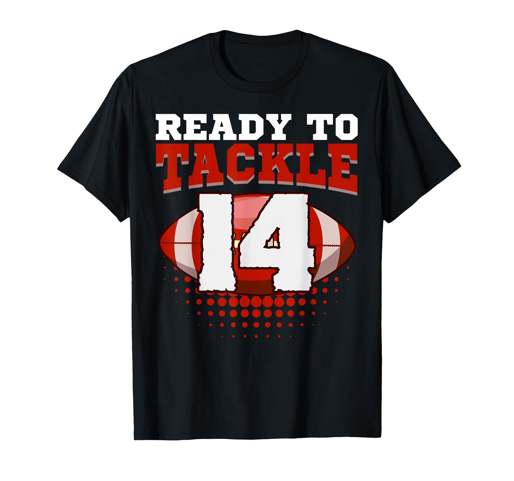 Football 14Th Birthday Player Tackle T-Shirt - Minimalist Print for Adults