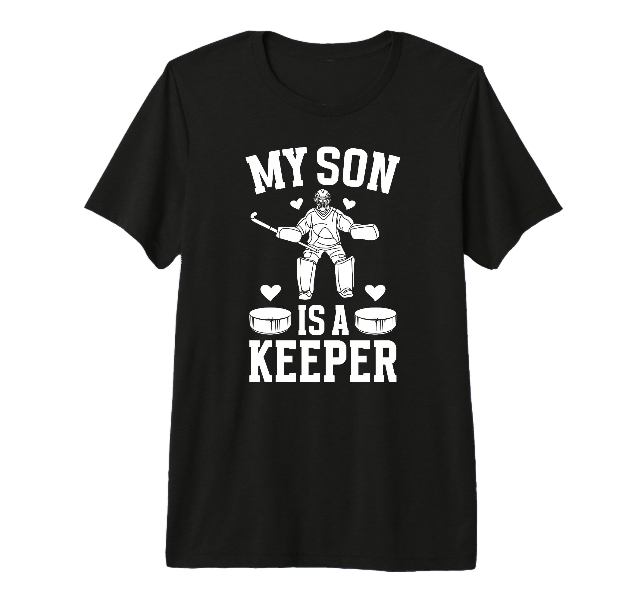 My Son Is Hockey Keeper Mom Hockey T-Shirt - Novelty Apparel Unisex