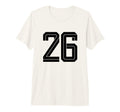 26 White Number 26 Sports Fan Soccer Tri T-Shirt - Graphic Print Unisex