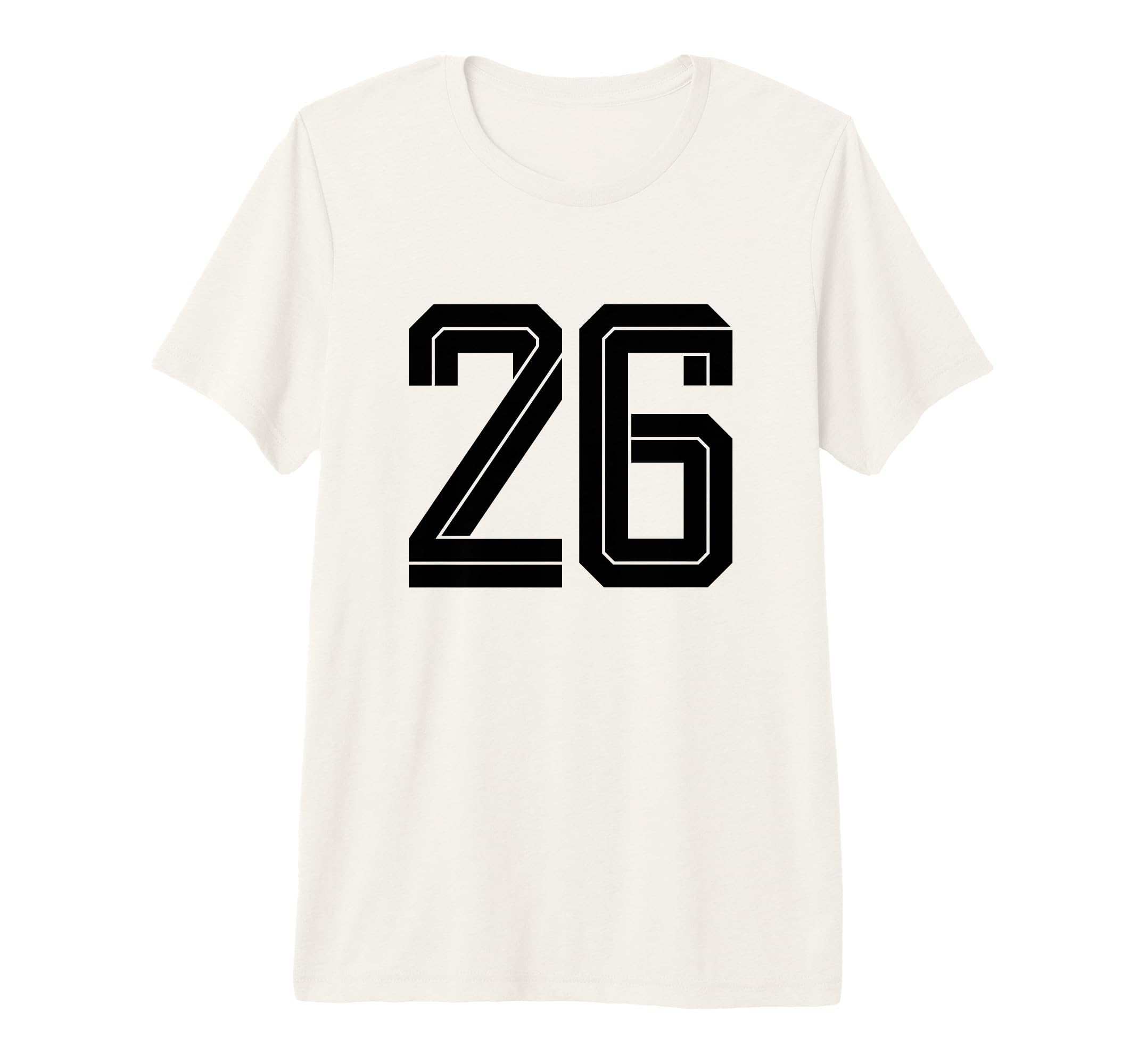 26 White Number 26 Sports Fan Soccer Tri T-Shirt - Graphic Print Unisex