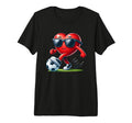Funny Red Heart Soccer Player T-Shirt - Minimalist Print Men Women