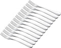 Crab Stainless Steel Forks,Small Appetizer Fork 3 Prong Tasting Escargot Forks Portable Cocktail Salad Fruit Forks for Kitchen Accessory Wedding Party,Set of 12, 4.8 Inches