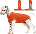 FUAMEY Dog Recovery Suit Male,Dogs Surgery Neuter Suits Puppy Spay Shirts for Female Protect Dog's Skin Anti Licking Abdominal Wounds Doggie Onesie Pet Bodysuit Alternative to Cone Orange XS