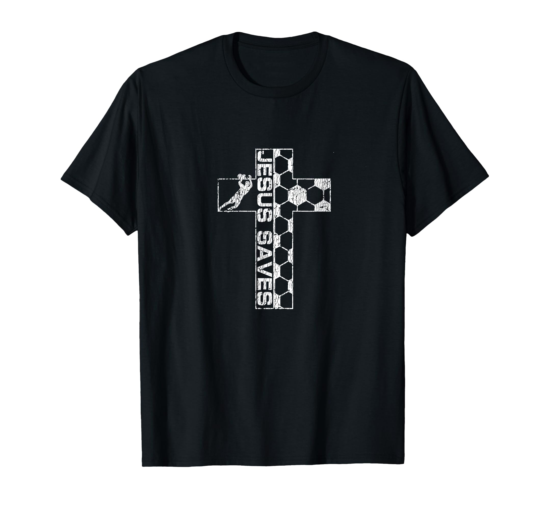 Jesus Jesus Saves Soccer Goalie T-Shirt - Fun Novelty Design Unisex