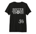 Soccer Mom Jersey Number 34 T-Shirt - Fun Novelty Design for Adults
