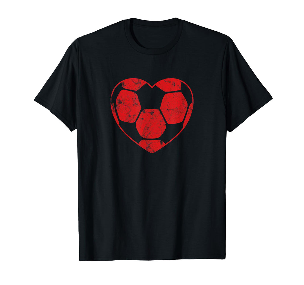 Soccer Ball Shaped Heart Mom Fan T-Shirt - Novelty Apparel Men Women