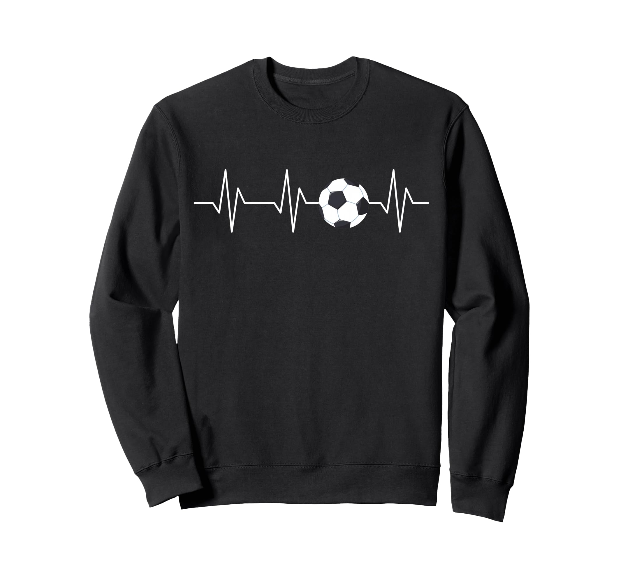 Soccer Heartbeat Funny Soccer Sweatshirt - Casual Everyday Wear Men Women