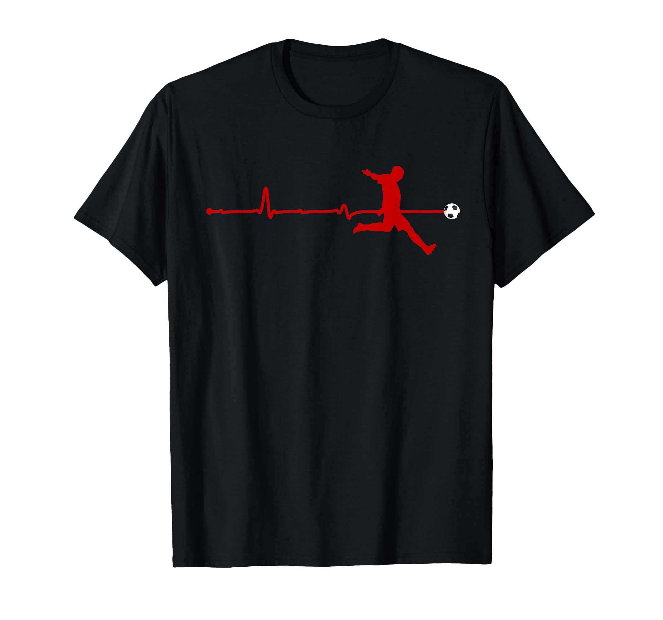 Soccer Heartbeat Pulse Line T-Shirt - Streetwear Style for Adults