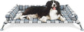 Elevated Raised Dog Bed Cot - Cooling Raised Dog Bed with Bolster Portable Washable Pet Hammock with Pillows & Metal Frame for Indoor & Outdoor, Large