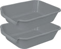 2 Pack of Extra Large Cat Litter Box (ABS Material), Low Entry Senior Litter Pen for Geriatric Kitty Big Cats, Jumbo Pet Safe Litter Boxes Tray for Indoor Pets Potty (Gray, 20" L x 15.5" W)