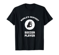 Worlds Okayest Soccer Player Funny T-Shirt - Novelty Apparel for Adults