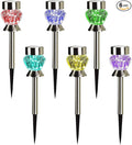 Solar Pathway Lights Outdoor, 6 Pack Solar Garden Lights, Color Changing LED Landscape Stake Outdoor Solar Lights for Walkway, Pathway