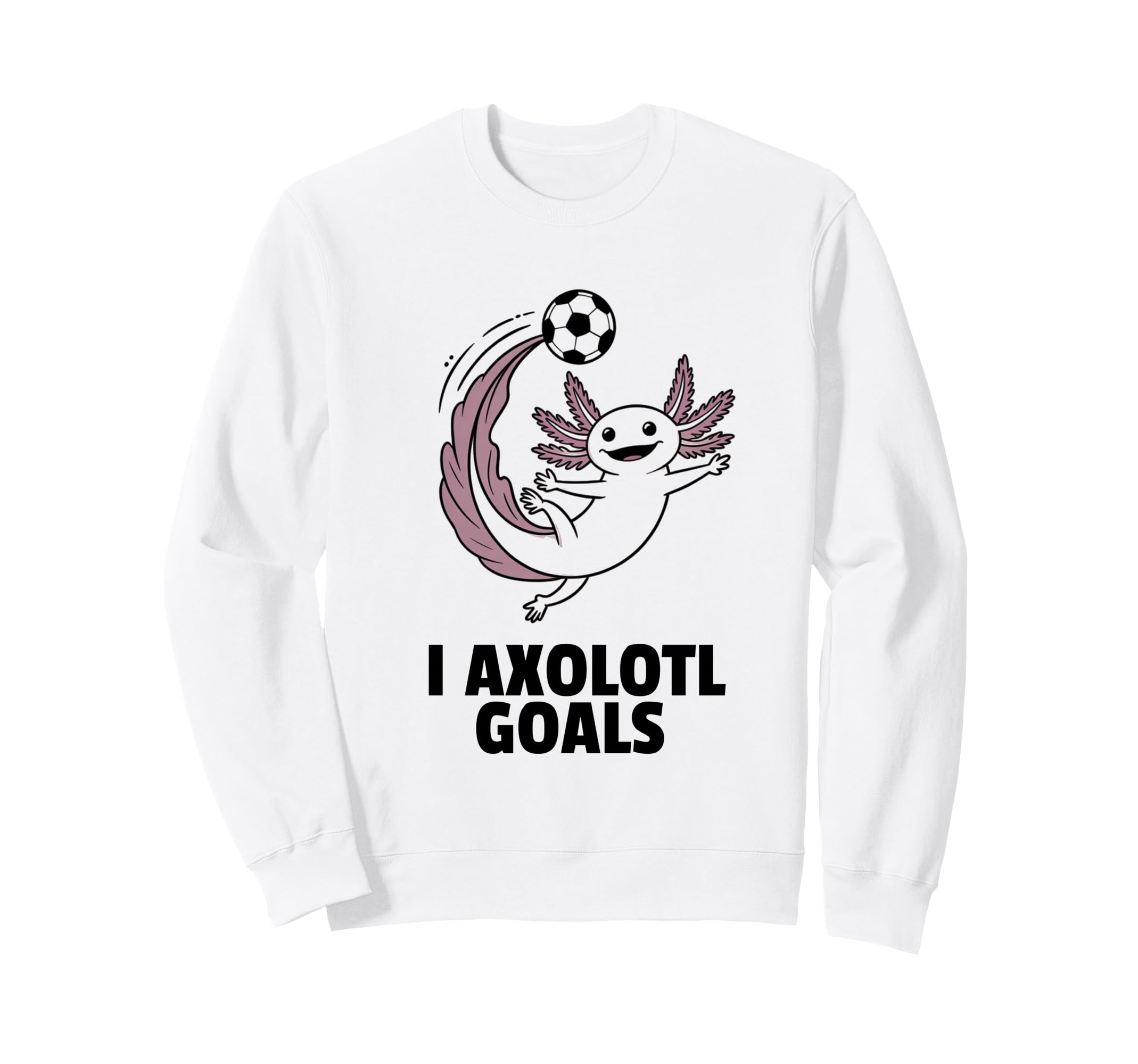 Minimalist Axolotl Soccer Player And Sweatshirt - Novelty Apparel Unisex