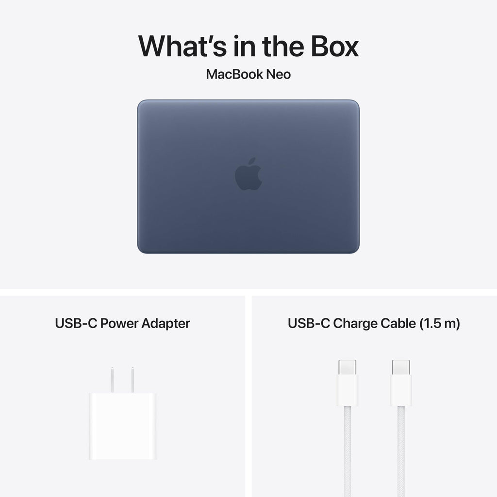 Apple 2026 MacBook Neo 13-inch Laptop with A18 Pro chip: Built for AI and Apple Intelligence, Liquid Retina Display, 8GB Unified Memory, 256GB SSD Storage, 1080p FaceTime HD Camera; Indigo