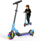 Foldable Children's Electric Scooter (Ages 6-14) - Top Speed 16 km/h, Maximum Range 8 km, 7-inch Illuminated Front Wheel, 6-inch Solid Rear Wheel