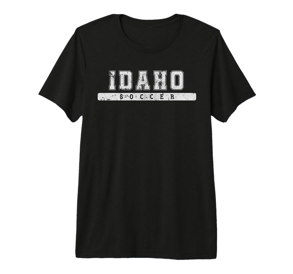 Idaho Soccer White Text Tri Blend T-Shirt - Minimalist Print Men Women
