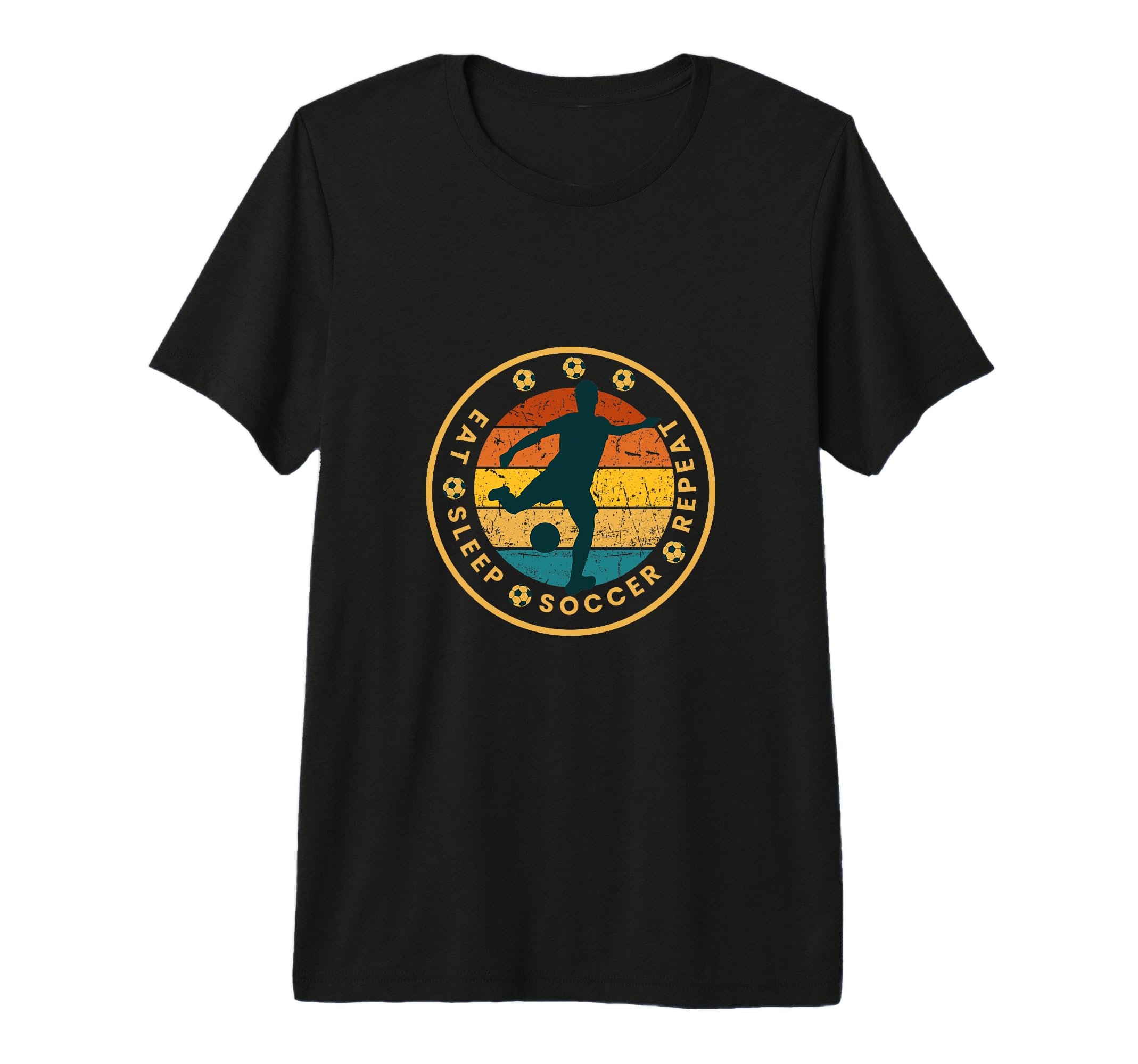 Eat Sleep Soccer Repeat Tri Blend T-Shirt - Custom Art Print Men Women