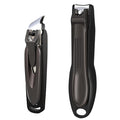 GLAMFIELDS Nail Clipper with Catcher, Large Fingernail Toenail Clipper,Slanted Edge Nail Clippers Leather Case Packed Good Gift for Men and Women 2PACK Large/Small