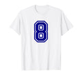 Number 8 Blue Sports Team Varsity T-Shirt - Streetwear Style Unisex
