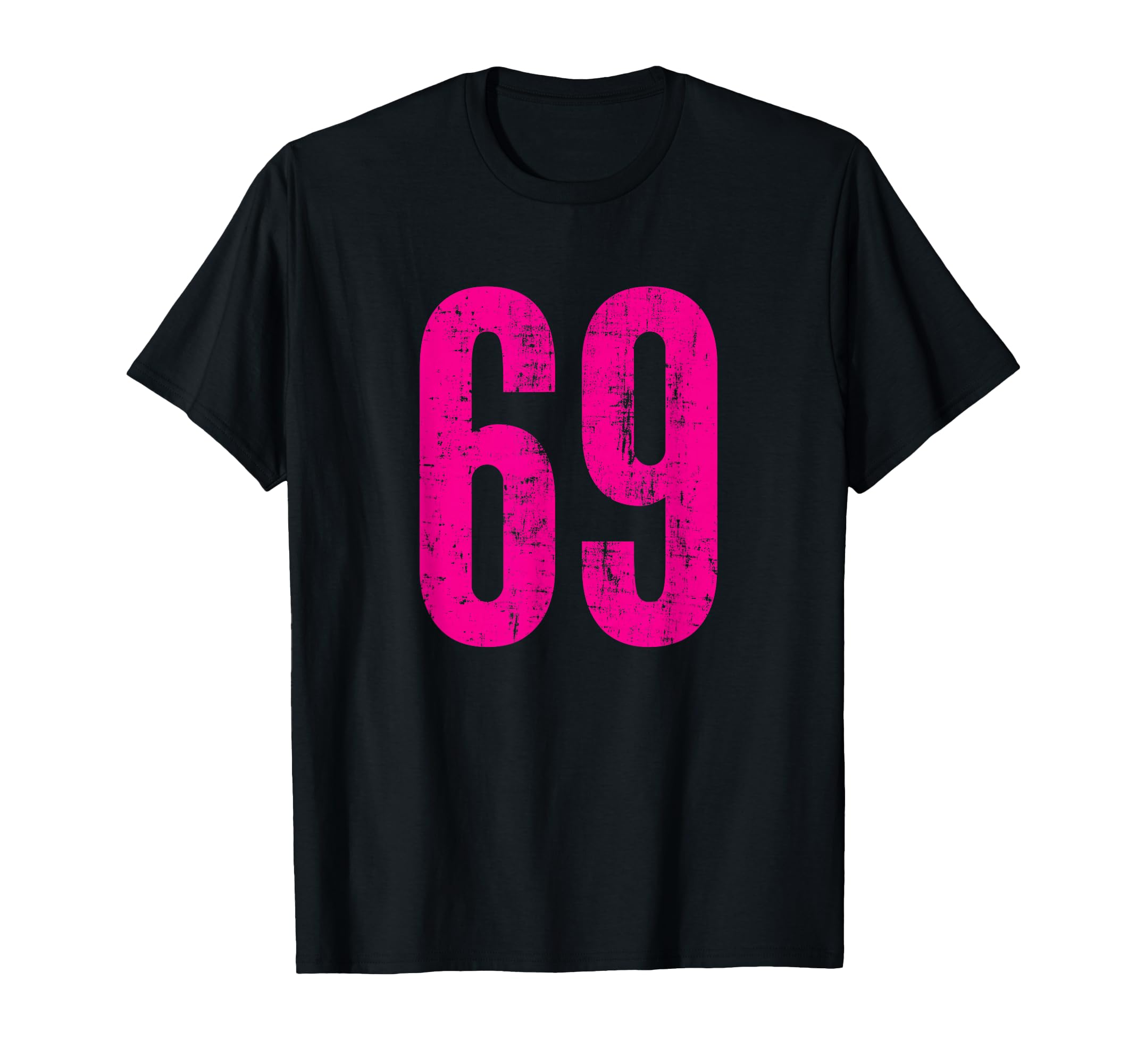 Number 69 Distressed Sport Team Player T-Shirt - Unique Graphic Unisex