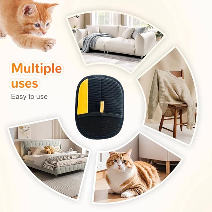 Pet Hair Removal Glove for Cats & Dogs, 2025 Upgrade Pet Hair Remover Glove, Electrostatic Pet Hair Removal Gloves for Dogs and Cats, Reusable Pet Hair Remover Glove (2)