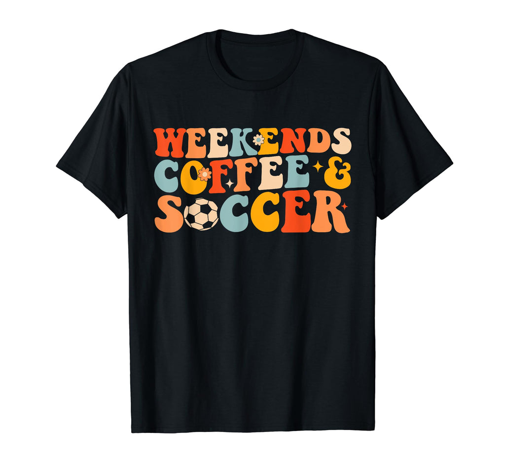 Weekends Coffee And Soccer Funny T-Shirt - Minimalist Print Men Women