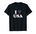 I Love Usa Flag Patriot American T-Shirt - Fun Novelty Design Men Women